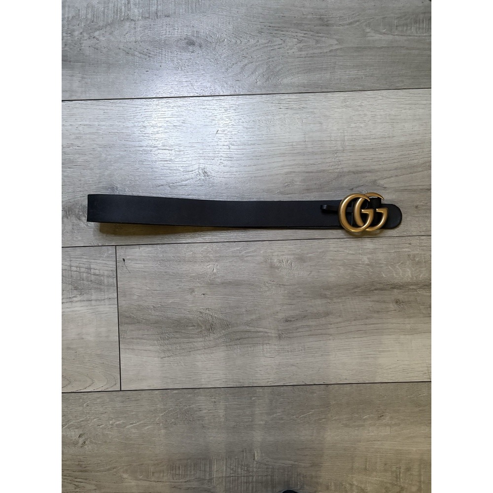 Gucci Belt GG Black Leather Size 32